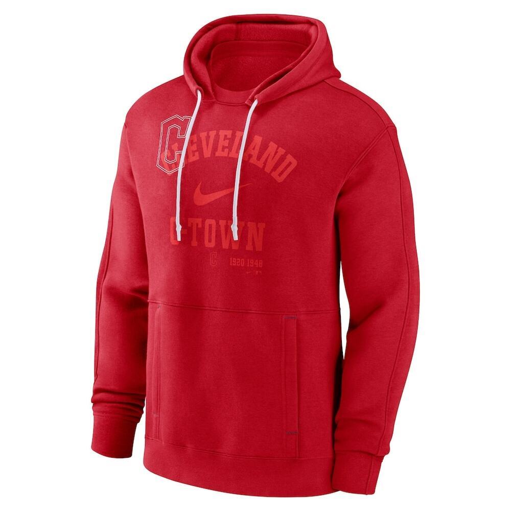 Nike Hoodie Cleveland Guardians Statement Ball Game Pullover Red Size Large